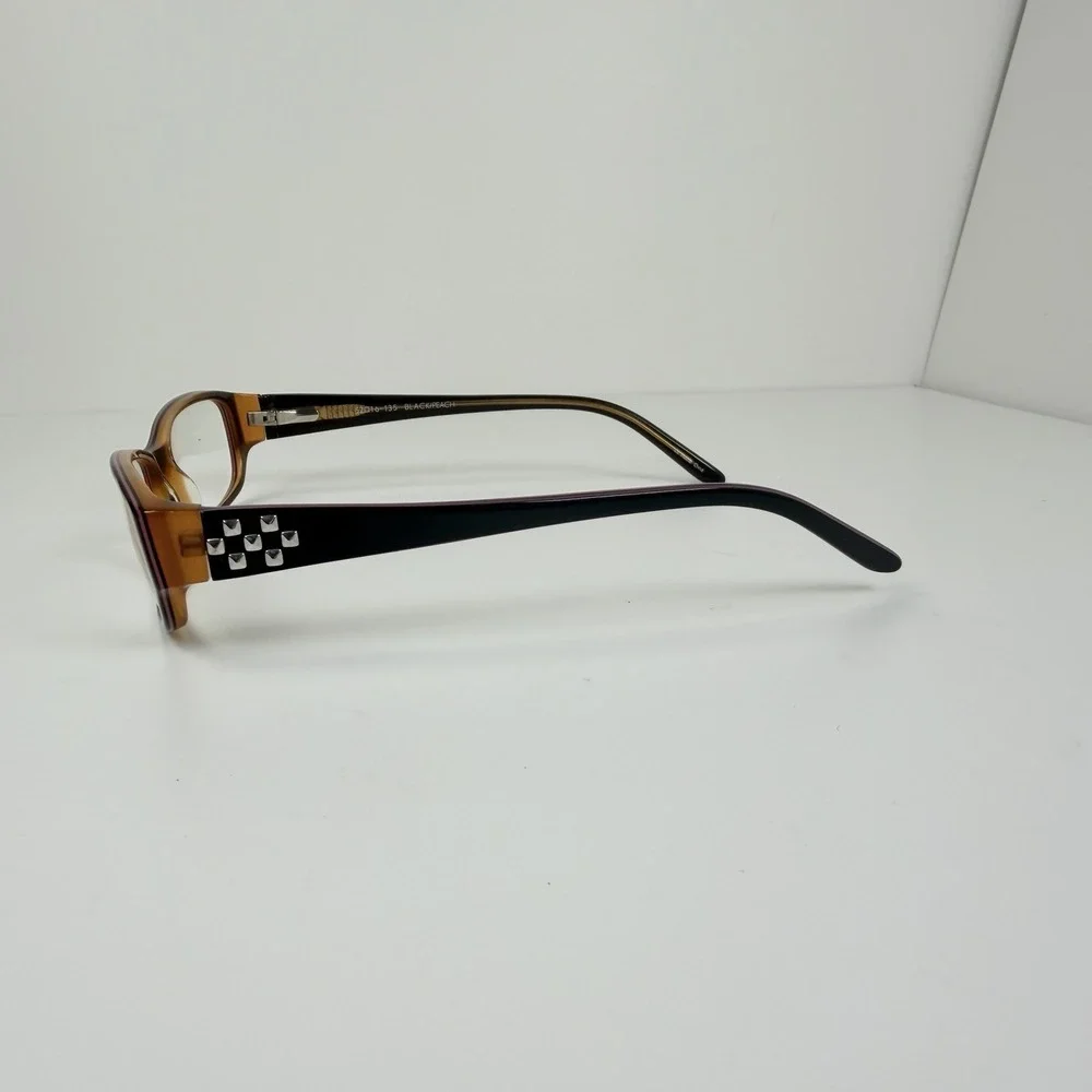 Karen Kane ALLSPICE Eyeglass Frames Black Peach 52-16-135 Rectangle Full Rim